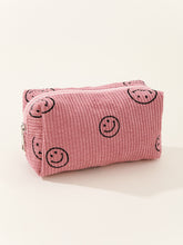 Load image into Gallery viewer, Smiley Corduroy Cosmetic Bag
