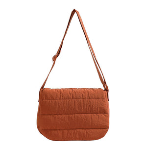 Solid Minimalist Foldover Puffer Crossbody Bag