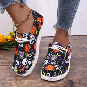 Halloween Pumpkin Print Loafers