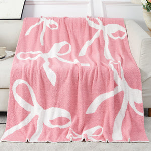 Half-Fleece Bow Blanket