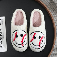 Load image into Gallery viewer, Baseball Smiley Face Slippers
