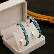 Load image into Gallery viewer, Vintage Turquoise Geometric Braided Earrings
