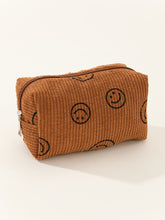 Load image into Gallery viewer, Smiley Corduroy Cosmetic Bag
