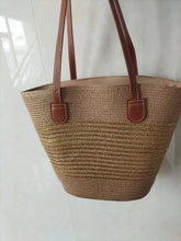 Load image into Gallery viewer, Straw Woven Striped Vacation One Shoulder Bag
