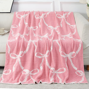 Half-Fleece Bow Blanket