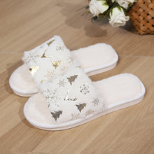 Load image into Gallery viewer, New Christmas Plush Open Toe Cotton Slippers
