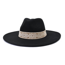 Load image into Gallery viewer, Flat Brim Straight Brim Jazz Hat
