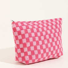 Load image into Gallery viewer, Checkered Print Cosmetic Bag
