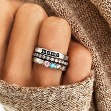 Load image into Gallery viewer, Mother&#39;s Day Name Personalized Three Piece Stacking Rings
