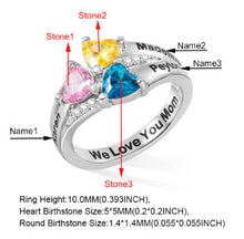 Load image into Gallery viewer, Custom Heart-shaped Ring With 12-color Birthstones
