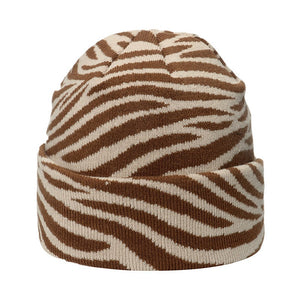 Cow Print Knitted Hat