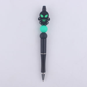 Halloween Pumpkin Spider Silicone Beaded Pen(MOQ:3)