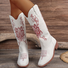 Load image into Gallery viewer, Bright White Leather Embroidered Western Cowgirl Boots
