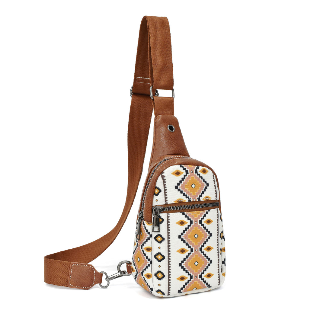 Multi-zip Canvas Crossbody Bag