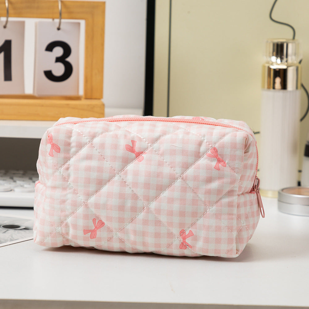 Bow Large Capacity Hand-held Cosmetic Bag