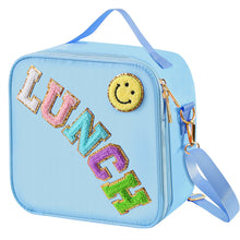 Load image into Gallery viewer, Nylon Embroidered Smiley Face Lunch Bag
