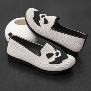 Halloween Pumpkin Face Slip On Flats