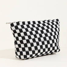 Load image into Gallery viewer, Checkered Print Cosmetic Bag
