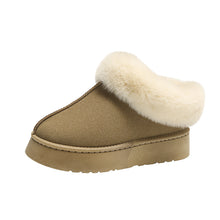 Load image into Gallery viewer, Plush Suede Trim Thick Sole Flat Snow Boots
