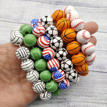 Load image into Gallery viewer, Soccer Volleyball Wooden Bead Bracelet|3pcs
