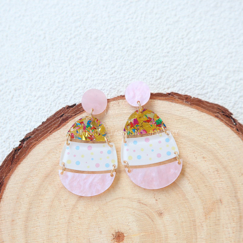 Easter Acrylic Egg Earrings(moq:2)