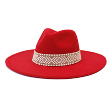 Load image into Gallery viewer, Flat Brim Straight Brim Jazz Hat
