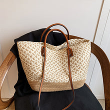 Load image into Gallery viewer, Contrast Woven Tote Shoulder Bag

