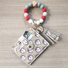 Load image into Gallery viewer, Volleyball Silicone Bead Bracelet Keychain
