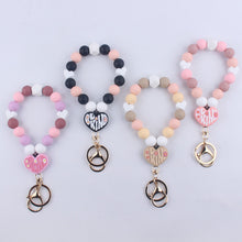 Load image into Gallery viewer, Tassel Love Silicone Beaded Bracelet Keychain(moq:3)
