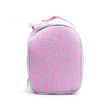 Load image into Gallery viewer, Custom Embroidered Name Kids Seersucker Backpack
