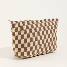 Load image into Gallery viewer, Checkered Print Cosmetic Bag
