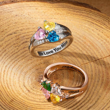 Load image into Gallery viewer, Custom Heart-shaped Ring With 12-color Birthstones
