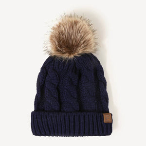 Fur Ball Knitted Hat