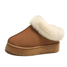 Load image into Gallery viewer, Plush Suede Trim Thick Sole Flat Snow Boots
