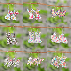 Easter Bow Cross Bunny Earrings