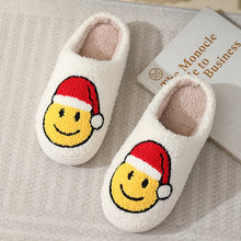 Load image into Gallery viewer, Santa Hat Smiley Face Slippers
