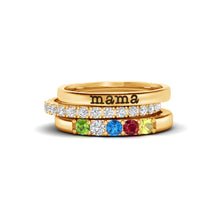 Load image into Gallery viewer, Mother&#39;s Day Name Personalized Three Piece Stacking Rings
