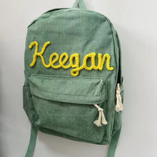 Load image into Gallery viewer, Corduroy Large Capacity Backpack with Personalized Name
