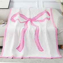 Load image into Gallery viewer, Half-Fleece Bow Blanket
