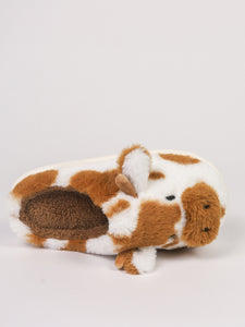 Cow Thick Sole Plush Thermal Home Slippers