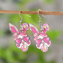 Load image into Gallery viewer, Easter Bow Cross Bunny Earrings
