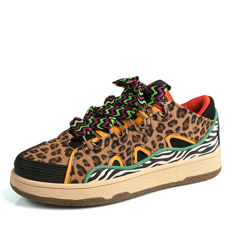 Unisex Trendy Leopard Skate Shoes