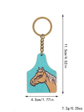 Load image into Gallery viewer, Western Farm Style Wooden Keychain
