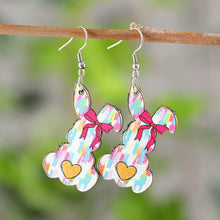 Load image into Gallery viewer, Easter Bow Cross Bunny Earrings
