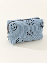 Load image into Gallery viewer, Smiley Corduroy Cosmetic Bag
