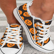 Load image into Gallery viewer, Halloween Pumpkin Canvas Sneakers
