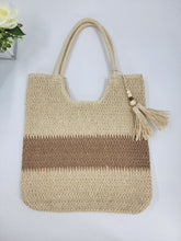 Load image into Gallery viewer, Straw Woven Tassel Decor Tote Bag
