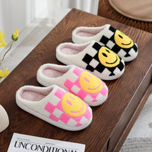 Load image into Gallery viewer, Checkered Smiley Face Slippers
