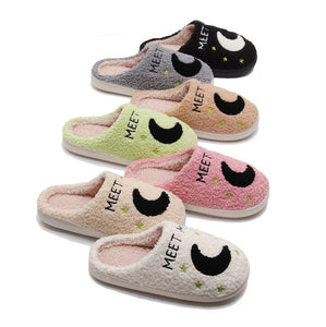 Clock Warm Indoor Cotton Slippers