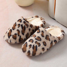 Load image into Gallery viewer, Camel Leopard Print Fuzzy Home Slippers
